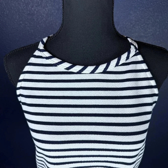 Green Envelope White & Navy Striped Halter Tank Size Medium - Picture 5 of 7